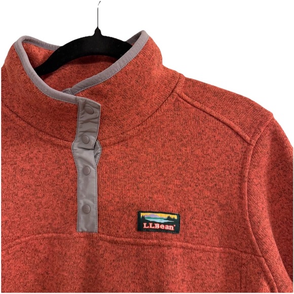 LL Bean Men's Pullover Sweater Fleece XL REG Slightly Fitted Red Chestnut 298050 - Picture 6 of 10